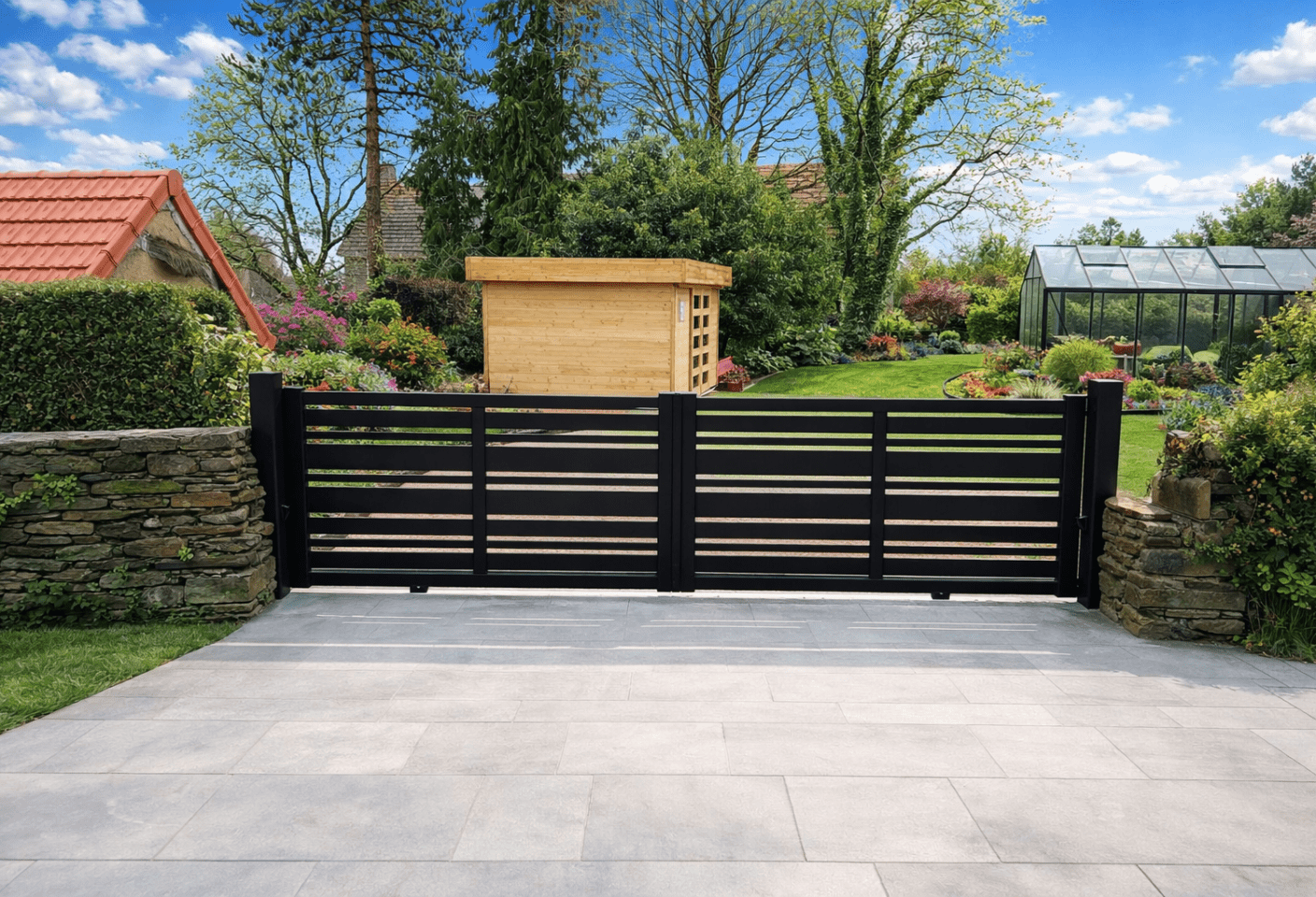 Portail-coulissant-aluminium-ajouré-modèle-cottage