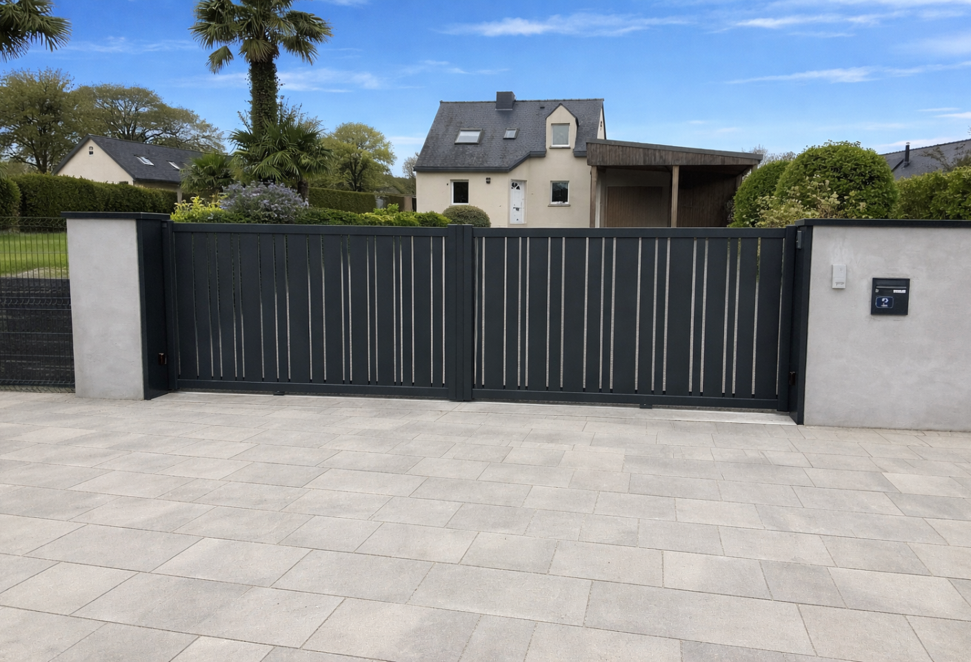 Portail-aluminium-Ajouré-Coulissant-Cottage