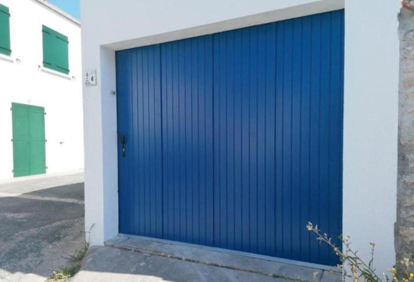 porte de garage alu bleu