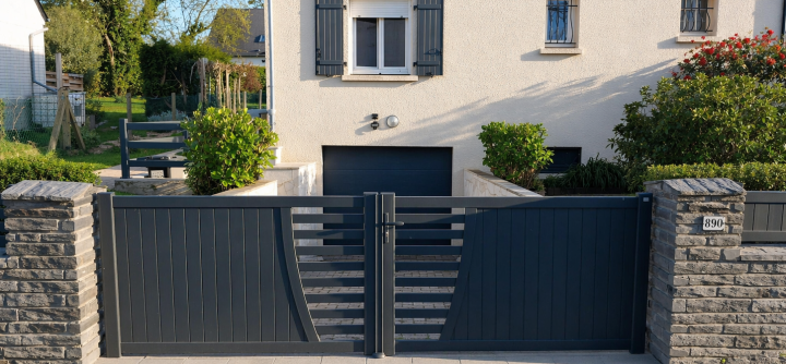 Portail-aluminium-Semi Ajouré-Battant-Palace