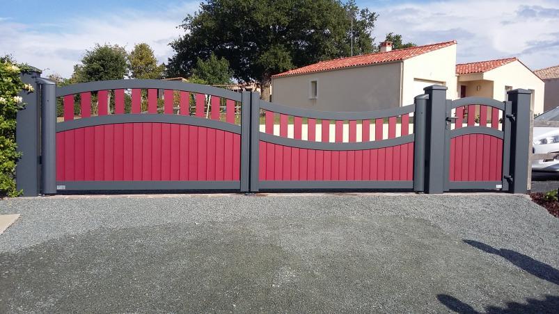 Portail semi jointif forme double concave + convexe