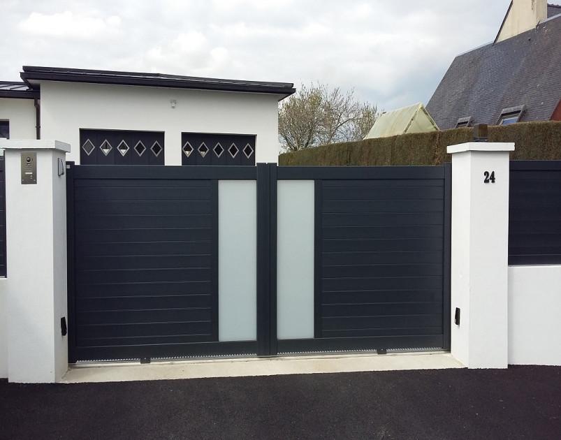 portail loft M remplissage verre opale