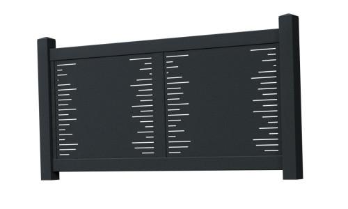 Clôture aluminium_ Modèle Loft_Décor Pile_Gamme Tendance