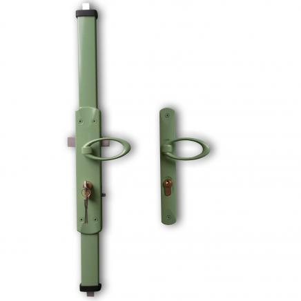 Serrure carénage alu 3 points + béquille + plaque