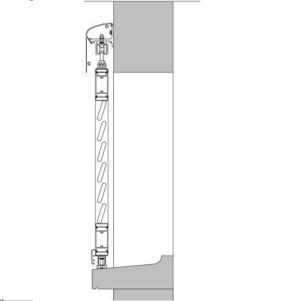 Vue de coté simple voie sur appui