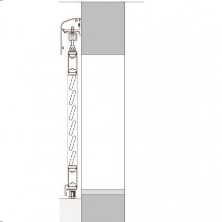 Vue de coté simple voie sur terrasse