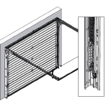 Option ressort pré-tendu porte de garage sectionnelle